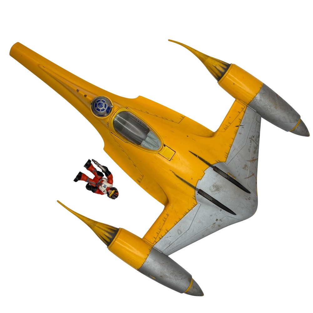 Vtg Star Wars 1998 Naboo N-1 Starfighter Electronic Vehicle & 2015 Pilot Figure